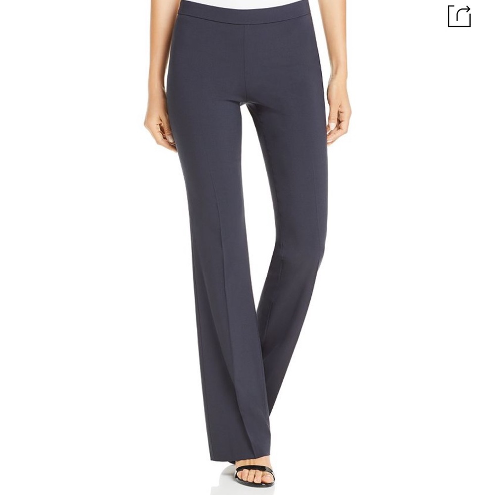 NWT Hugo Boss Tulea Side Zip Tropical Stretch Wool Trousers In Navy Size 12